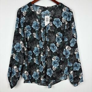 NWT Torrid Skull Floral Blouse